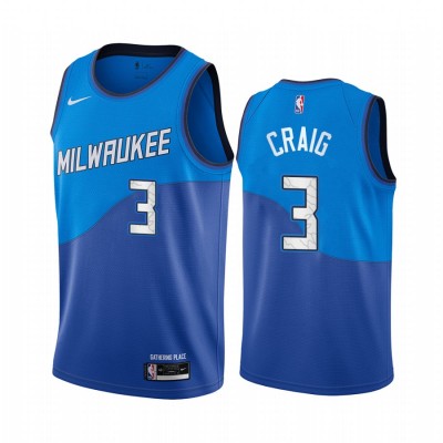 Nike Milwaukee Bucks #3 Torrey Craig Blue NBA Swingman 2020-21 City Edition Jersey Men's